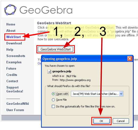 Pantallazo instalación geogebra